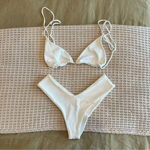 SKATIE Bikini - White Micro Ribbed